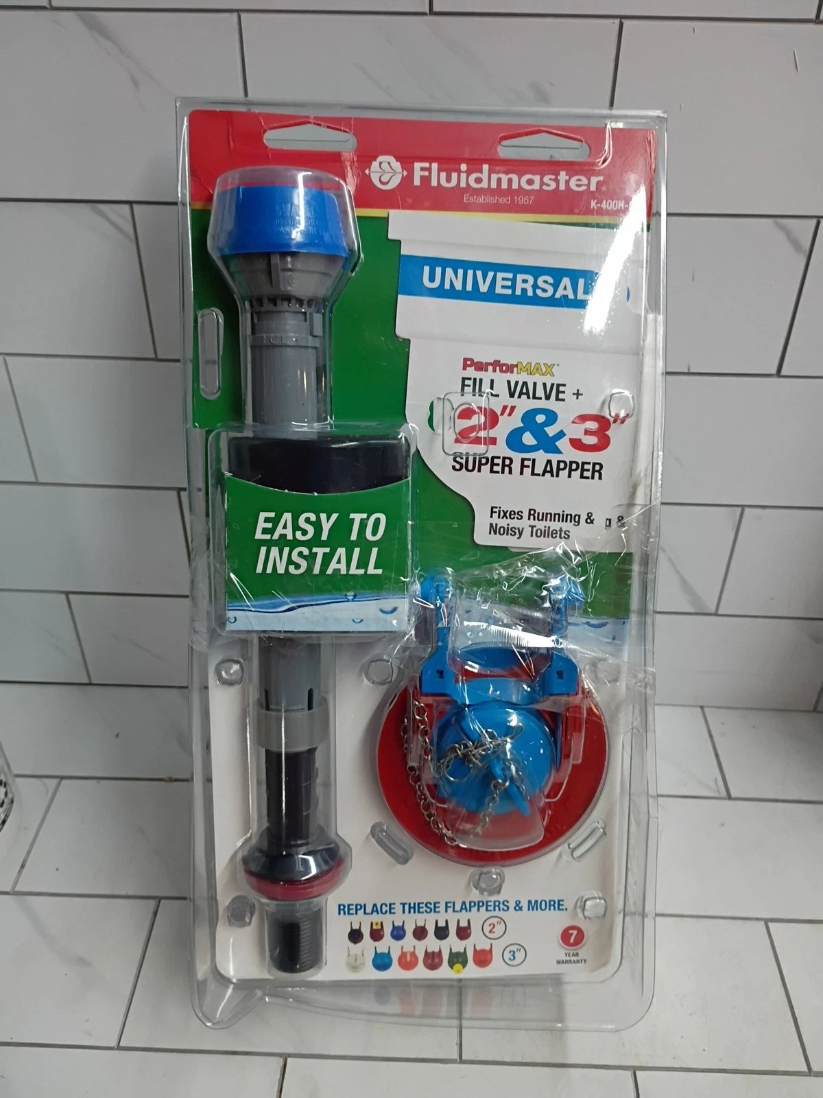 6pck K-400H-043 Fluidmaster Fill Valve + 2” & 3” Super Flapper Kit OPEN BOX