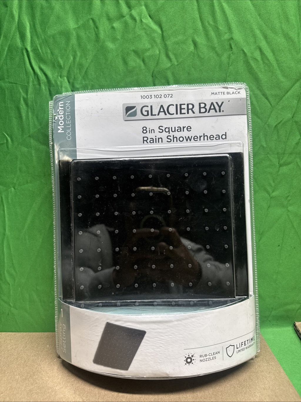 Glacier Bay 1-Spray Pattern Fixed Shower Head Matte Black 8 1003 102 072