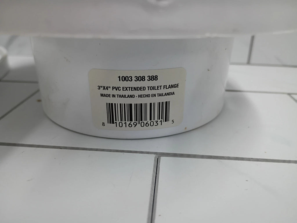 6pck 3" X 4" PVC CLOSET FLANGE NO PIPE STOP STANDARD PATERN New Open Box