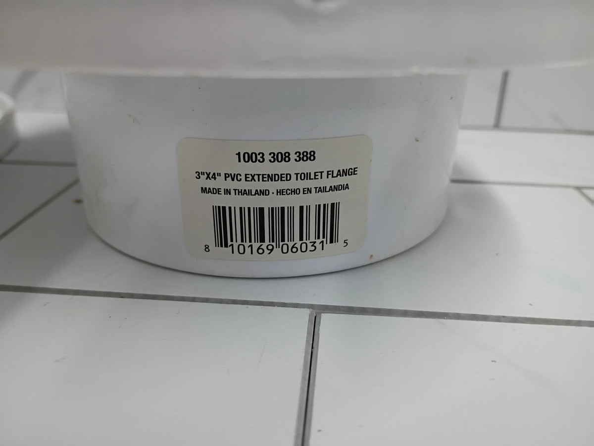 6pck 3" X 4" PVC CLOSET FLANGE NO PIPE STOP STANDARD PATERN New Open Box