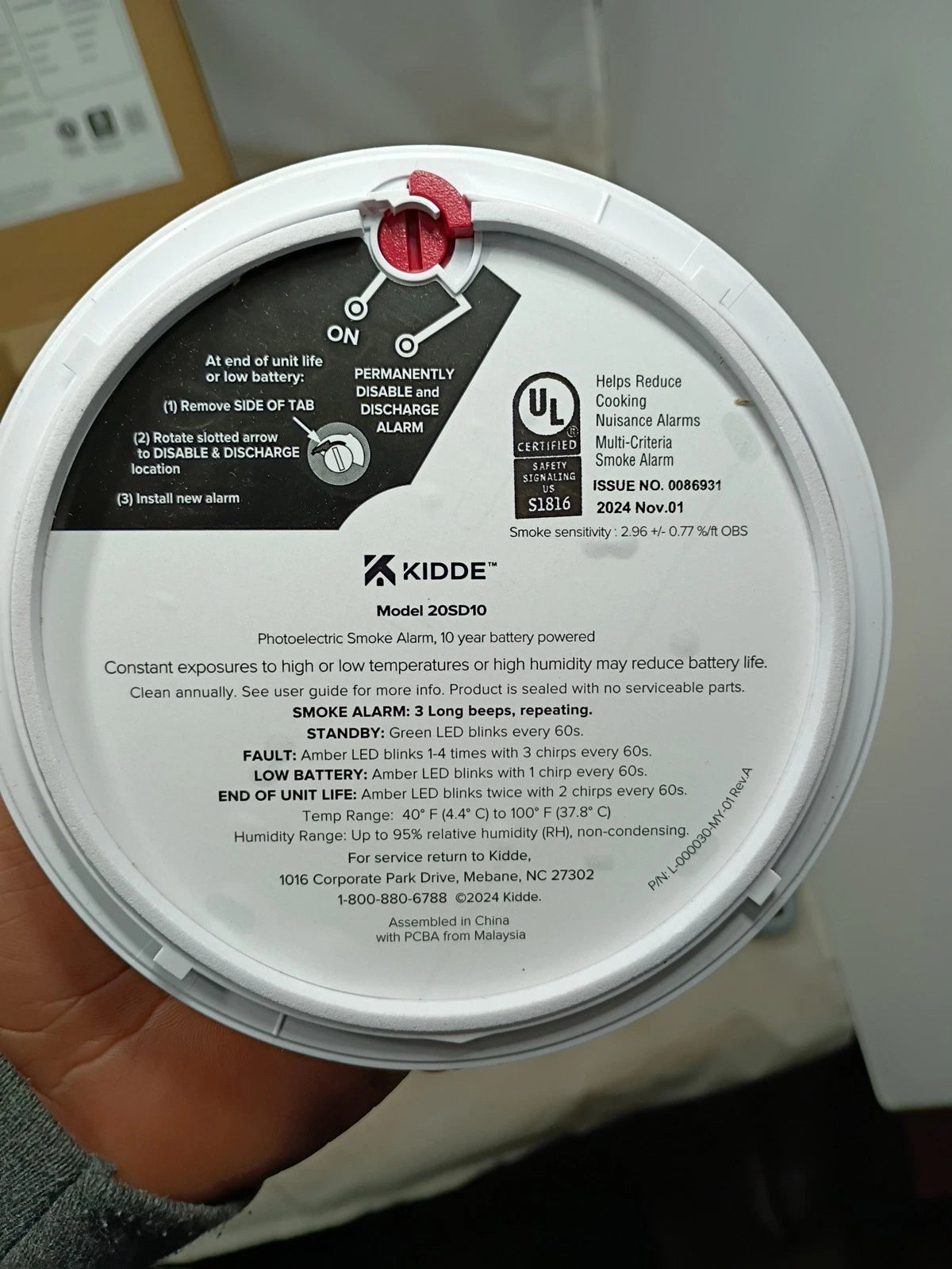 kidde smoke and carbon monoxide Part# 21032820 Open Box