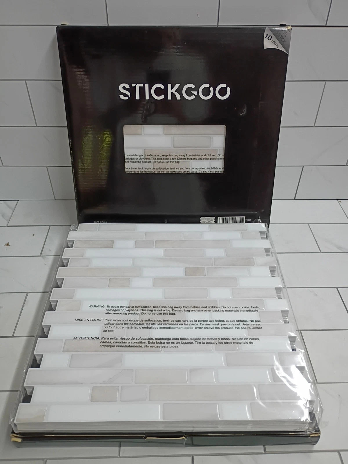 3pk of 10 Sheets Stickgoo X003EEPU69 Peel & Stick Tiles Kitchen & Bathroom OB
