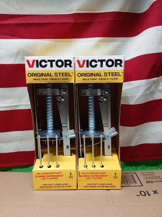 2pck VICTOR Original Mole Trap Spring Spike Plunger Style Model 0645 NEW IN BOX