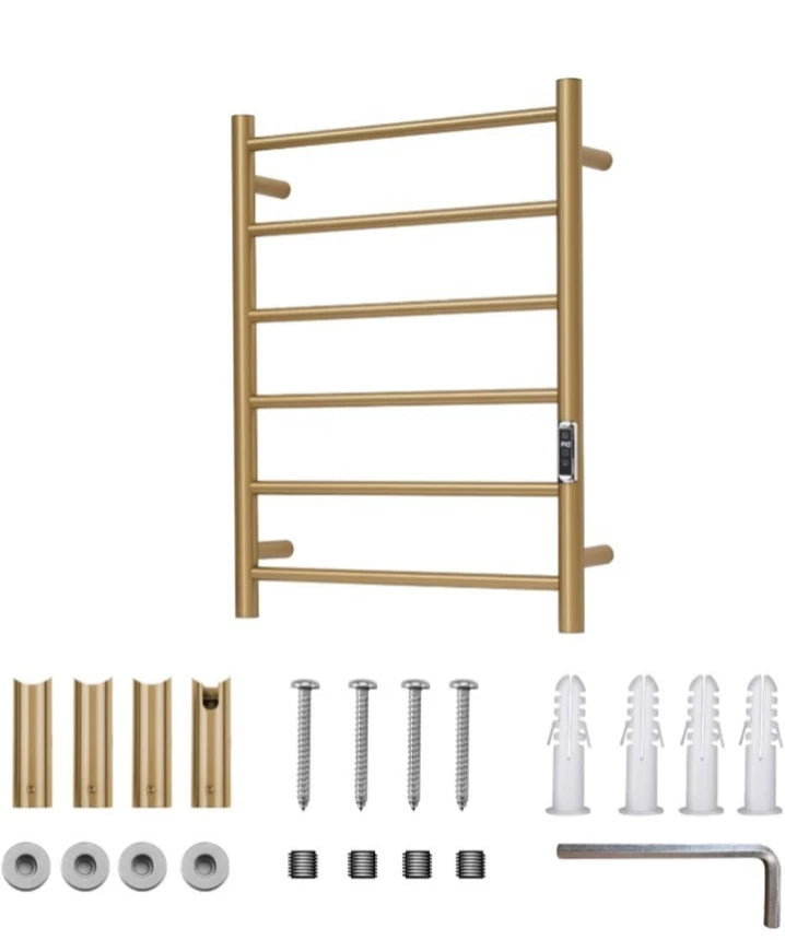 Heated Towel Racks Brushed Gold Wall Mounted Electric Towel Warmer Racks OB