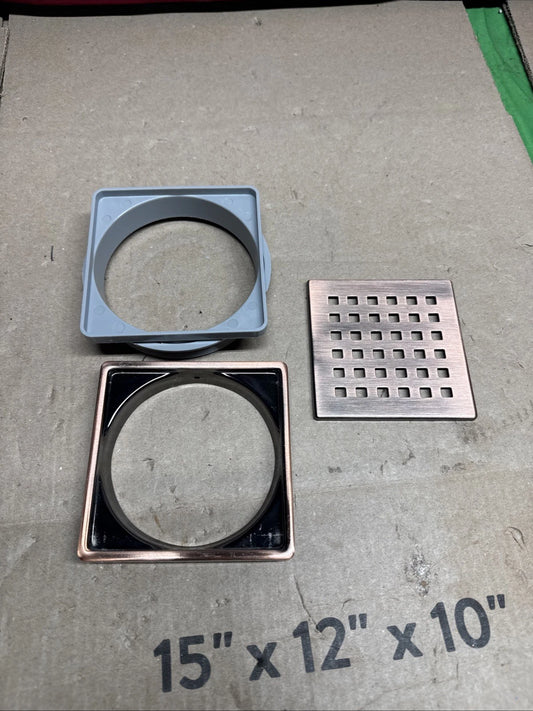 Everbilt Watershield Shower System 4 in. Bronze Square Grid Drain Grate
