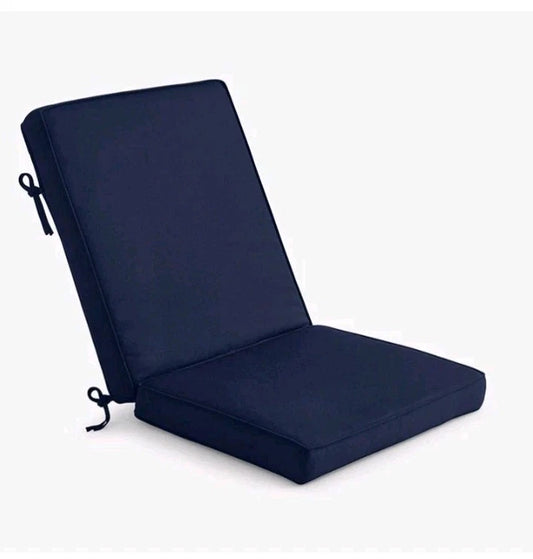 Sunbrella Canvas Navy Medium Outdoor Replacement Club Chair Cushion Open Box