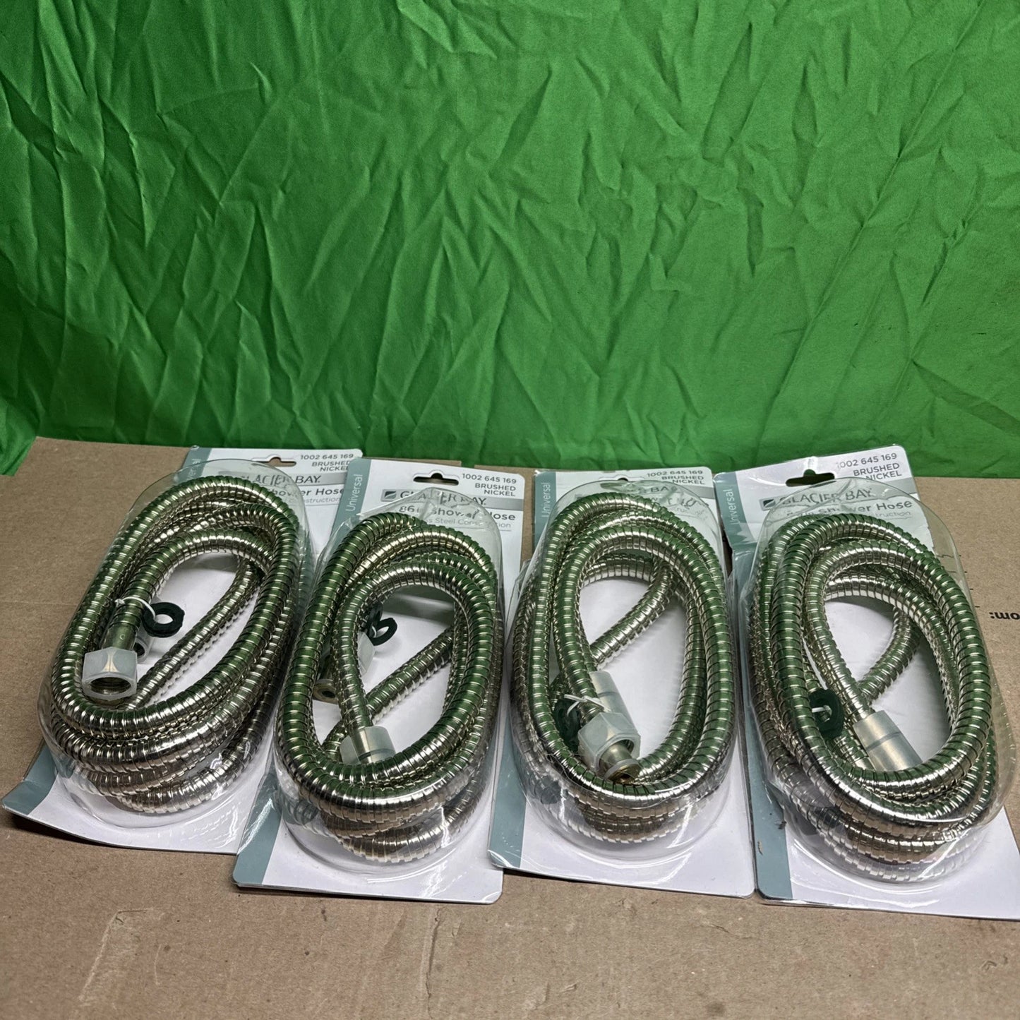 4PK Glacier Bay 86 inches Stainless Steel Universal Shower Hose in BrushedNickel