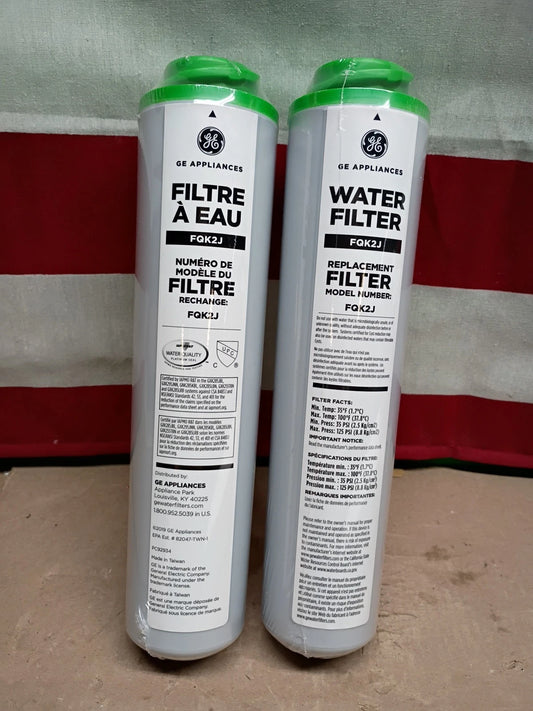 2PK GE Appliances model FQK2J Dual Flow Replacement Water Filter sealed