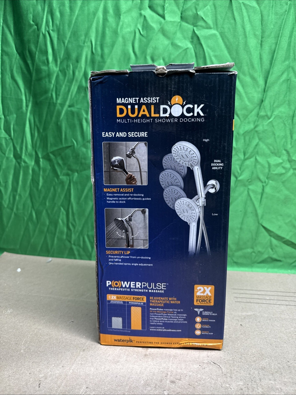 Waterpik 8-Spray Wall Mount Magnet Multi Height Handheld Shower Head 1.8 GPM