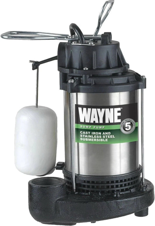 Wayne CDU1000 1 HP Stainless Steel Cast Iron Submersible Sump Pump NOB.