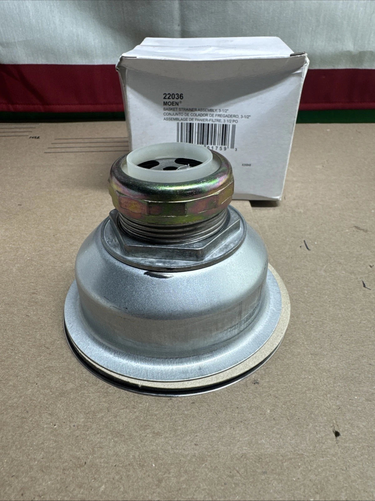 Lot Of 2: Moen 22036 Stainless Steel 3-1/2" Basket Strainer with Drain Assembly
