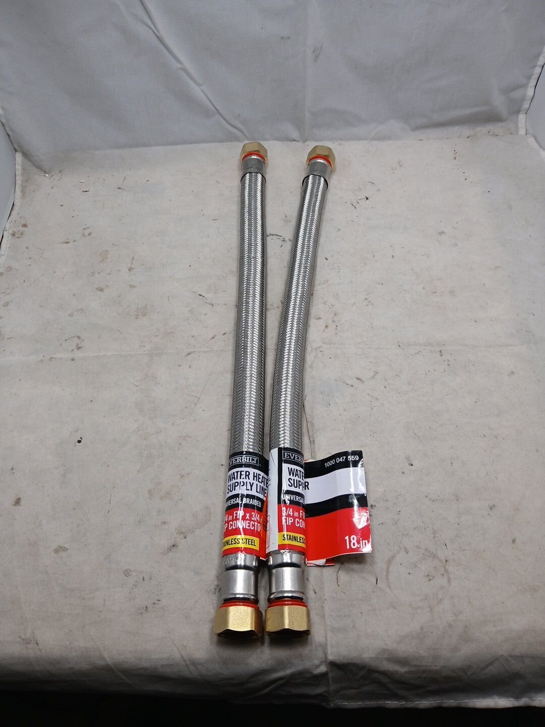 2pk Everbilt Water Heater Supply Line Stainless Steel 3/4" FIP x 3/4x 18"