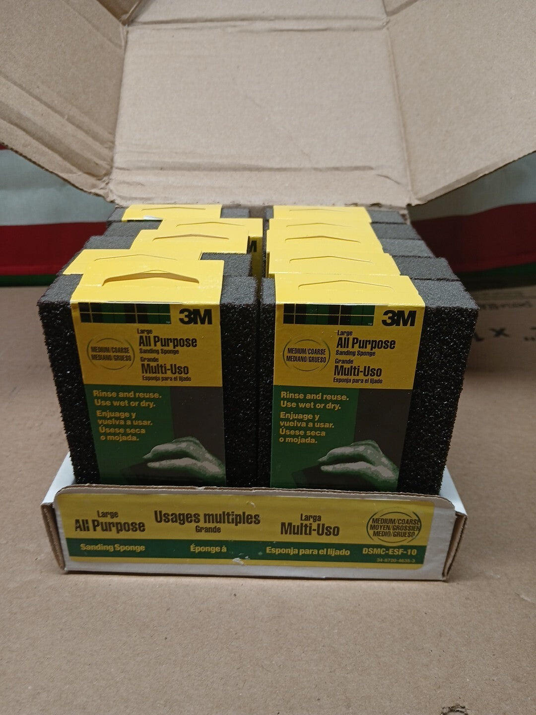 3M Large Area Sanding Sponge, Medium/Coarse, 4.875-Inch by 2.875-Inch by 1-Inch