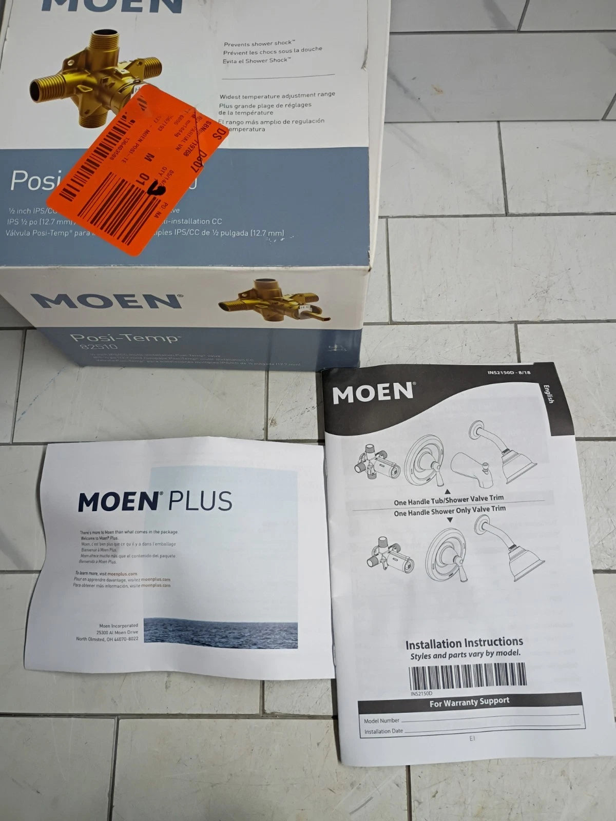 Moen 82510 1/2 Inch Posi-Temp Pressure Balanced Rough-In Tub/shower Valve, OB