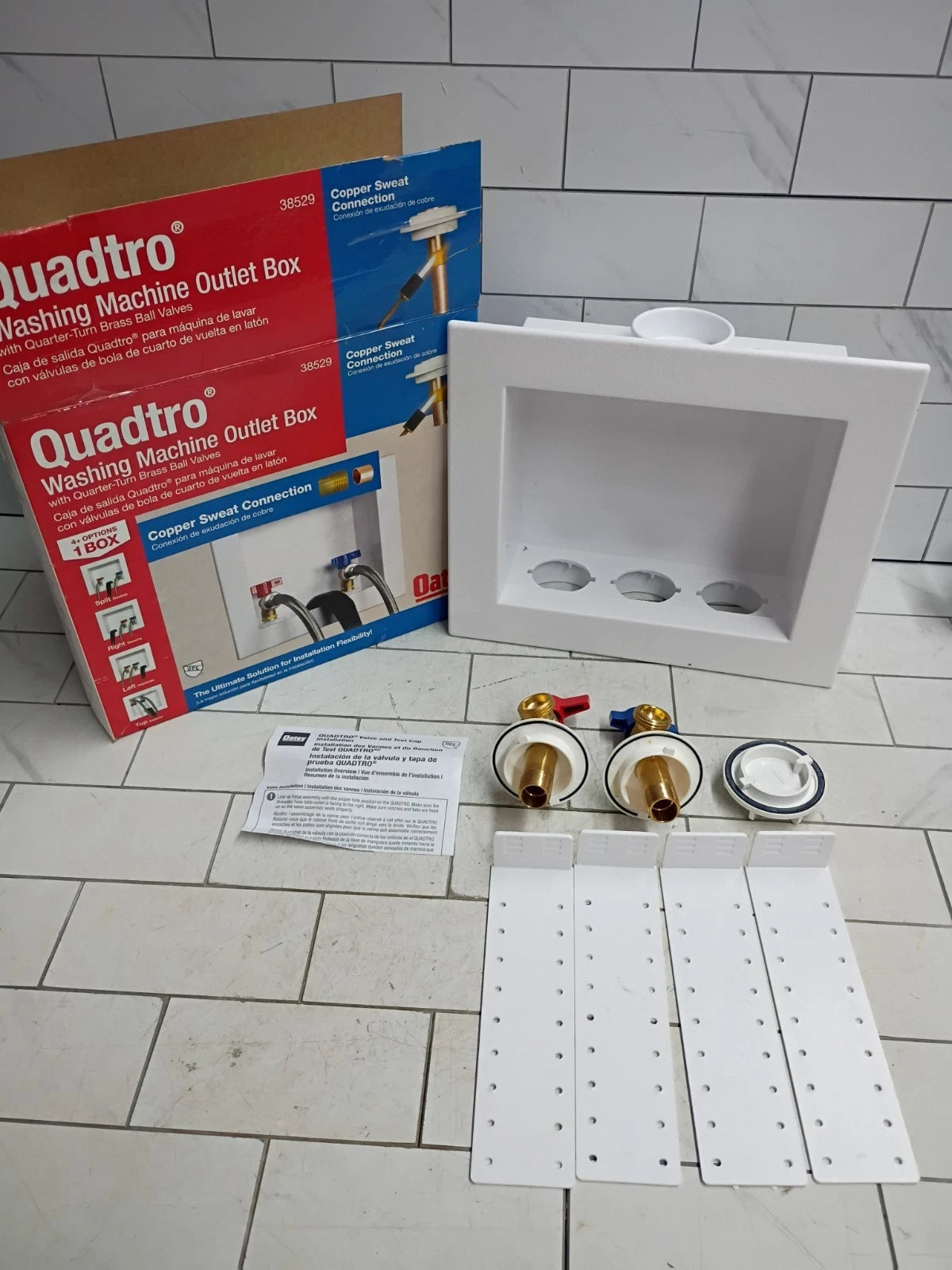 Oatey Quadtro Washing Machine Outlet Box 38529 Open Box