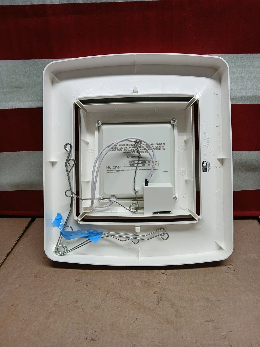 Broan NuTone Bathroom Fan Replacement Cover with Light FG500N in White