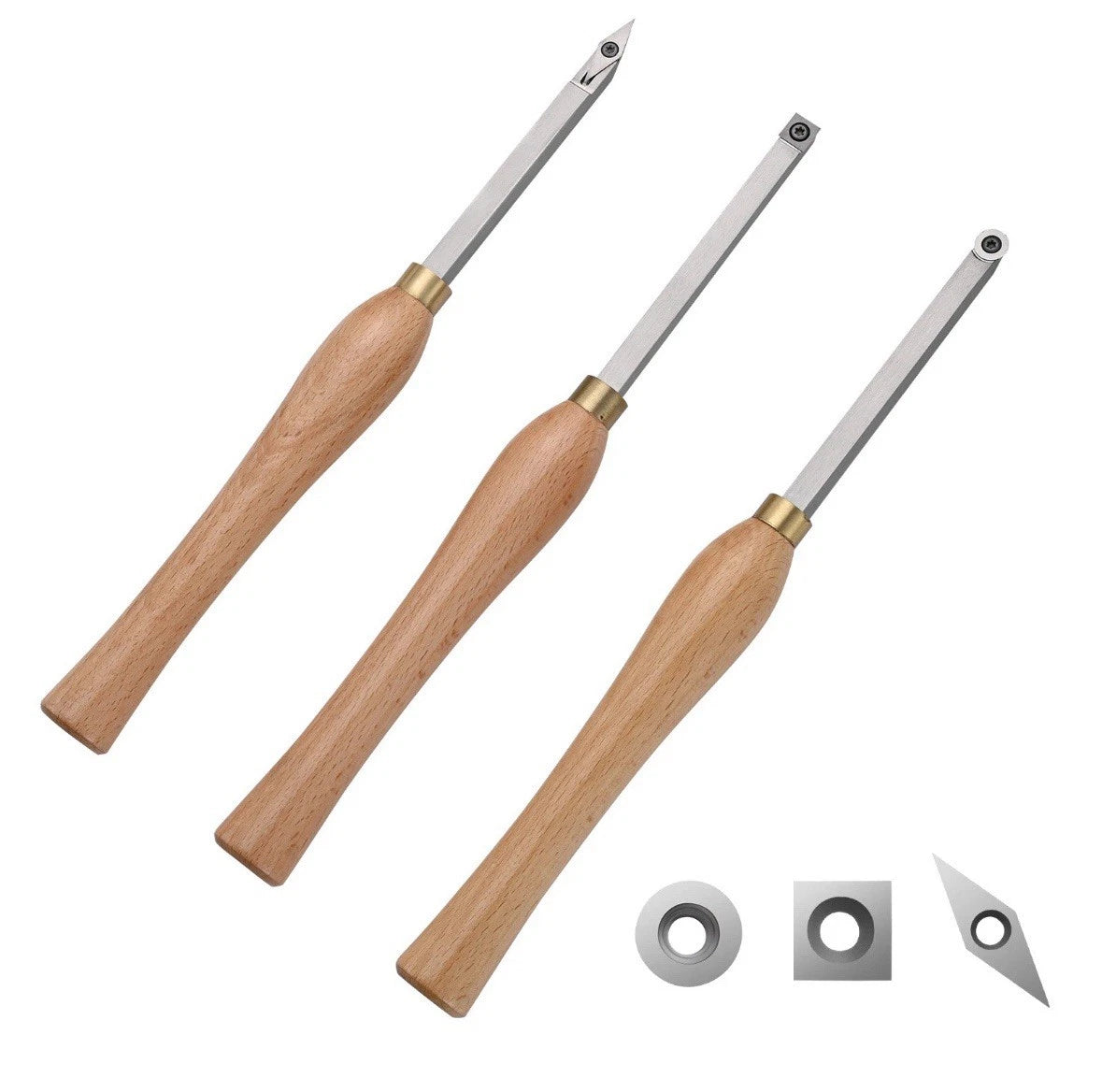 VEVOR Lathe Chisel Set 3PCS Wood Working Turning Tools Carbide Steel Toolbox