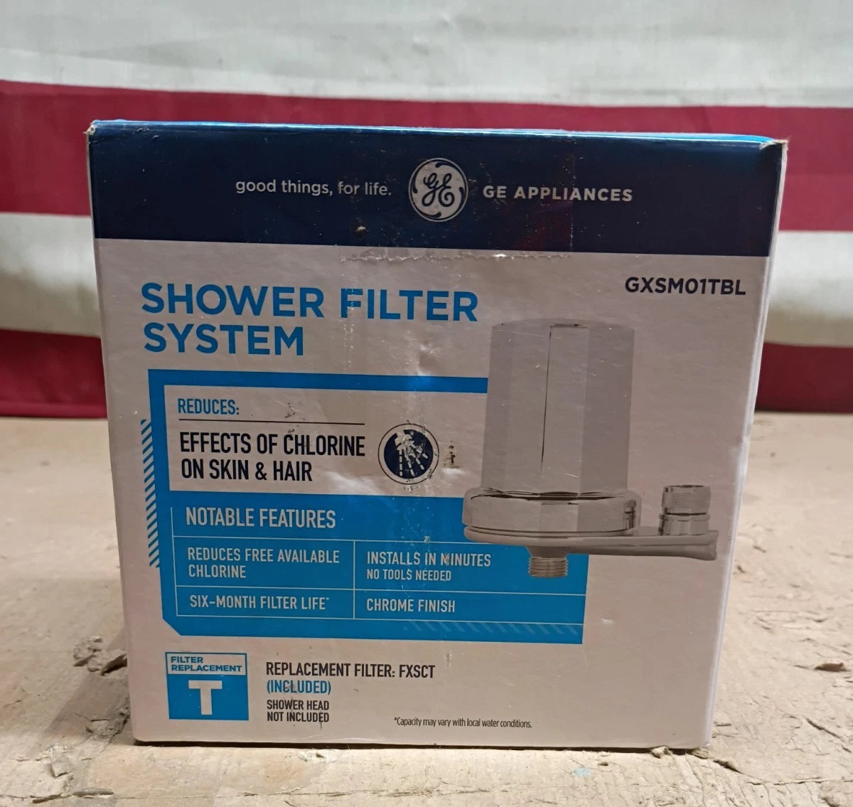 2pk GE Shower Filtration System Filter Included Chrome 1/2" GXSM01TBL Open Box