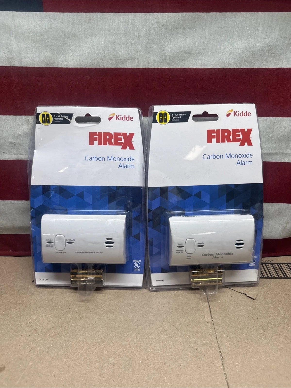 2 Pack Kidde FireX Carbon Monoxide Alarm 9CO5-LP2 Battery Operated
