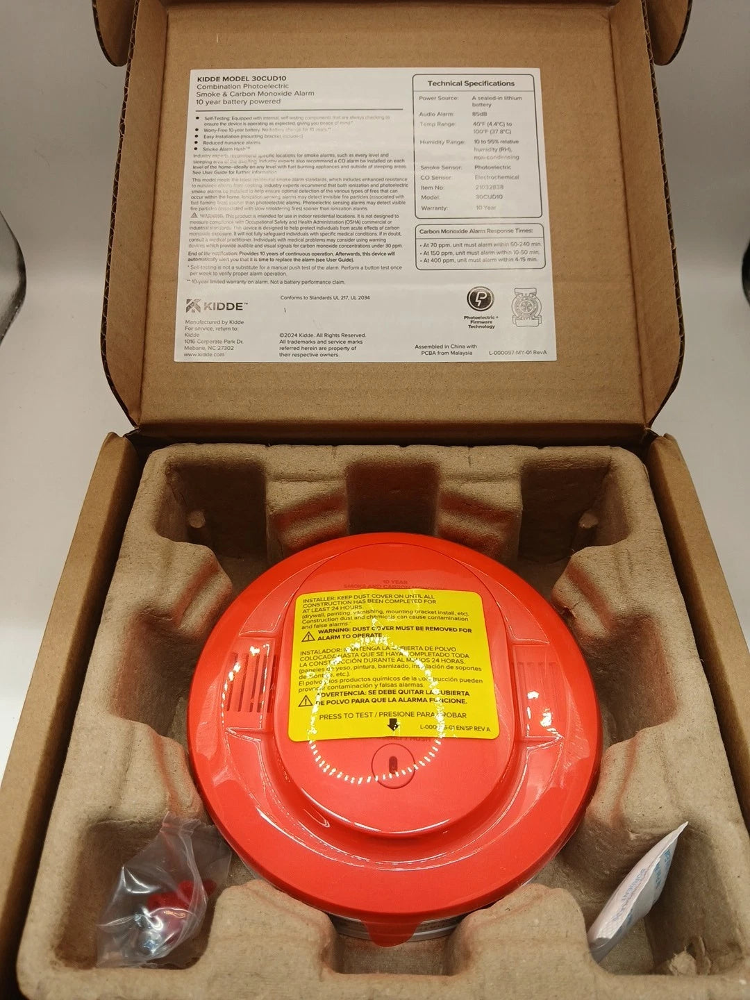 Kidde Smoke & Carbon Monoxide Alarm 30CUD10