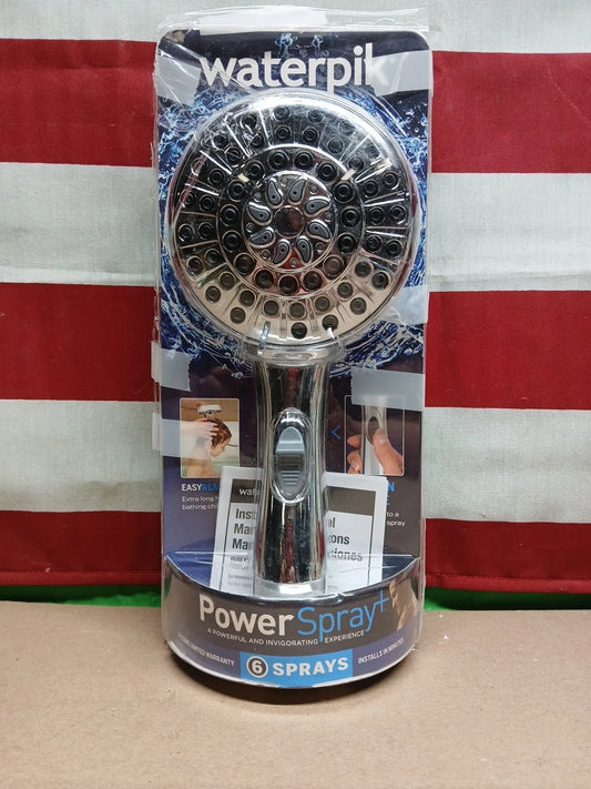 Waterpik 6-Spray 4.8 in. Wall Mount Handheld Adjustable Shower Head. Chrome