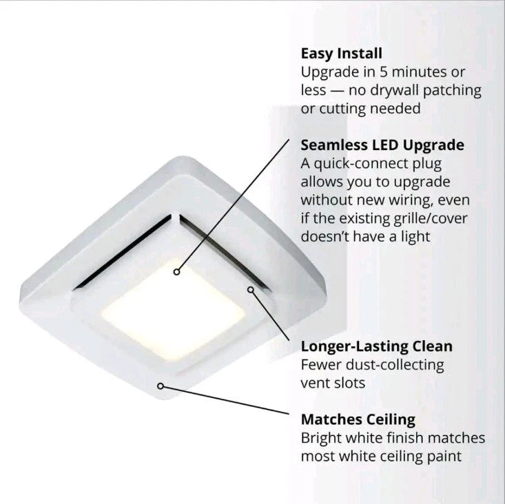 Broan NuTone Bathroom Fan Replacement Cover w/ Light - FG500N