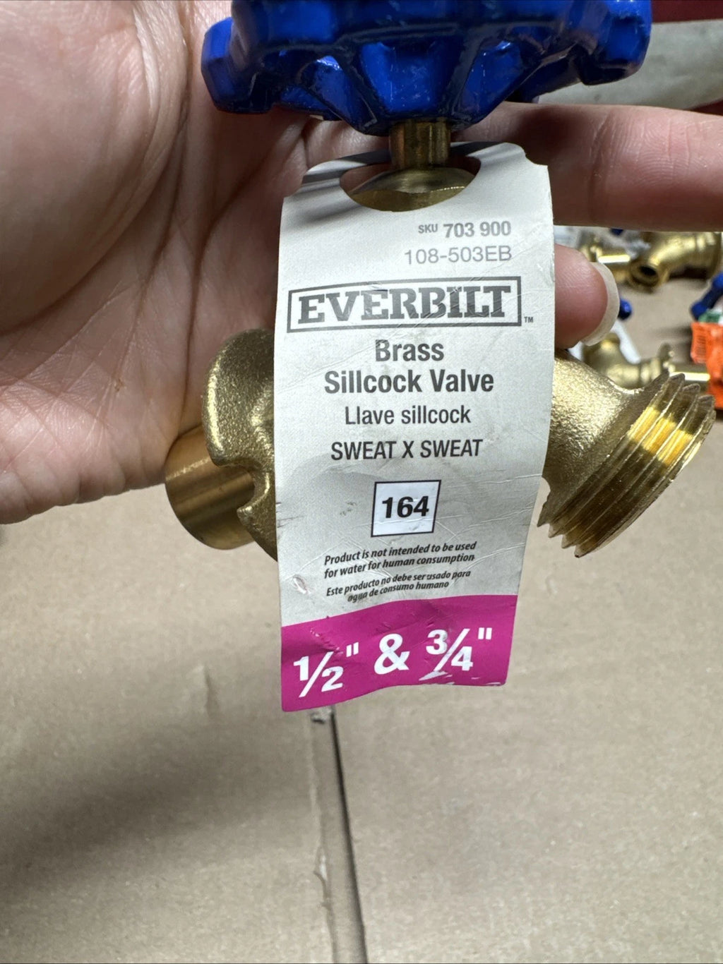 Lot Of 6 Everbilt Brass Sillcock Valve 1/2” & 3/4” inch 164 NEW