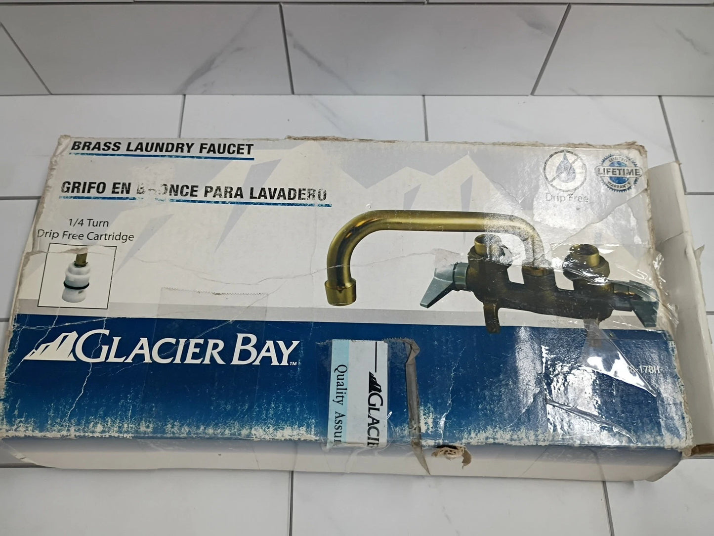 Glacier Bay 238-178H | 2-Handle Laundry Faucet in Rough Brass Open Box