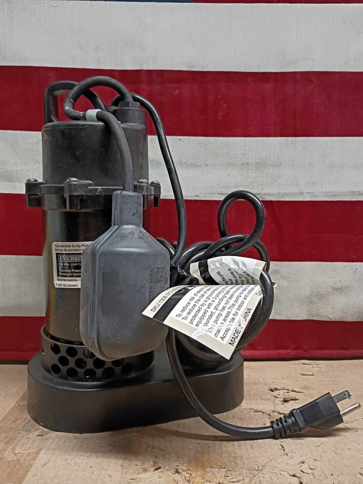 Everbilt HDSP50W 1/2 HP Submersible Aluminum Sump Pump with Tethered Switch, OB