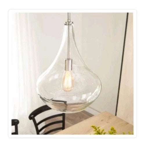Sea Gull Lighting Mora 1 Light Pendant In Brushed Nickel Finish Clear Shade OB