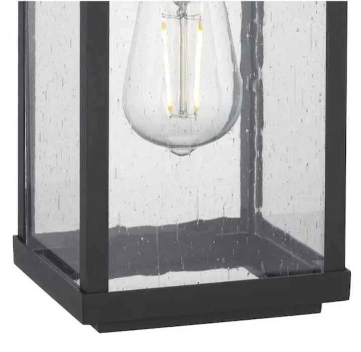 Progress Lighting Park Court 15 in. 1-Light Textured Black Outdoor Wall Lantern