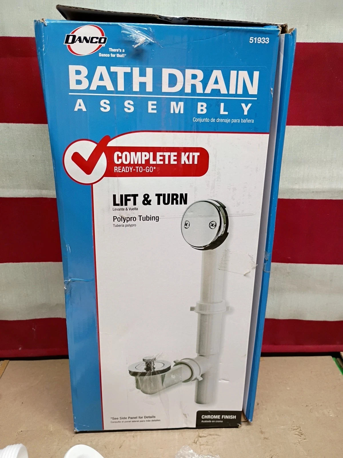 Danco 51933 Twist & Turn Tub Drain Kit, Chrome Finish