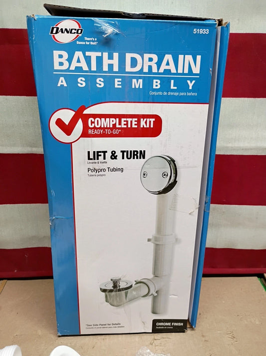 Danco 51933 Twist & Turn Tub Drain Kit, Chrome Finish
