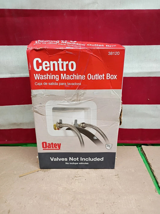 Oatey 38120 Centro Washing Machine Outlet Box Face Plate Brackets Fittings White