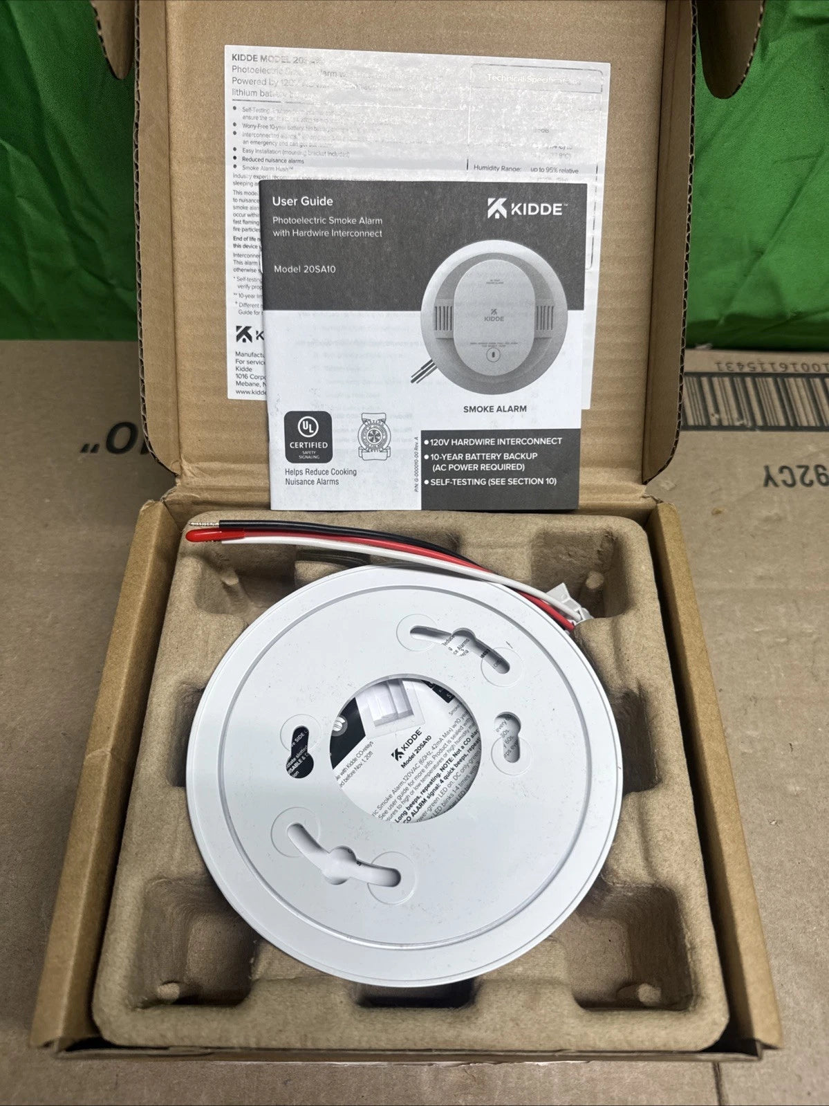 Kidde 20SA10 Hardwired Smoke Detector, 10-Year Battery, Interconnectable