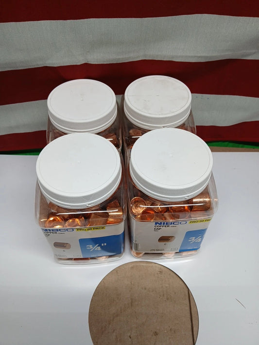 Lot Of 4 Nibco Copper Cap 3/4" MPP617 PRO 50 PACK. Brand New Unopened