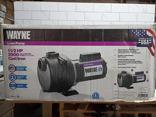 Wayne WLS150 1-1/2HP 230V Cast iron Lawn Irrigation Sprinkler pump New Open Box