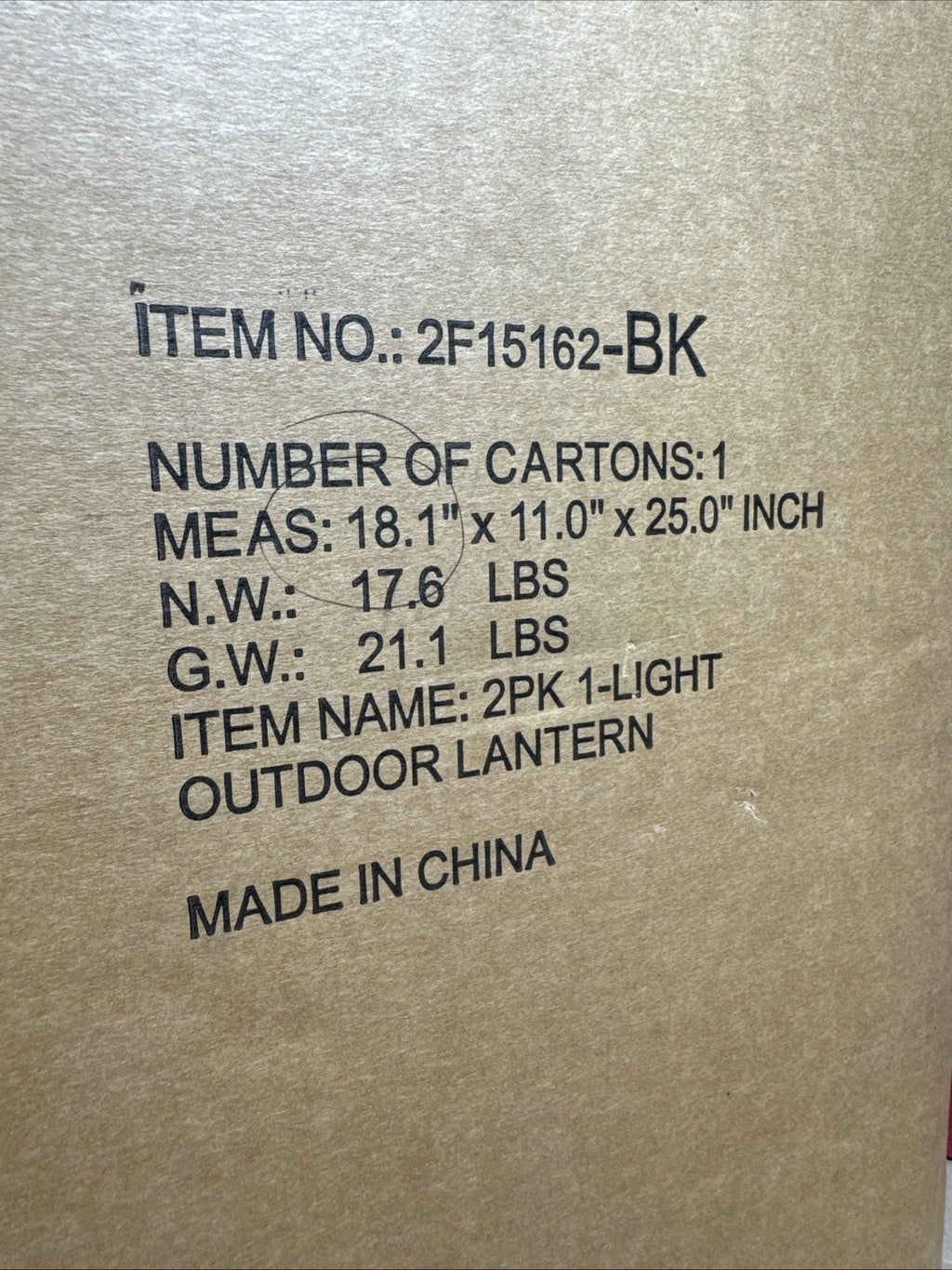2PK Foothill 22.6 in. 1-Light Matte Black Outdoor Wall Lantern Sconce With…