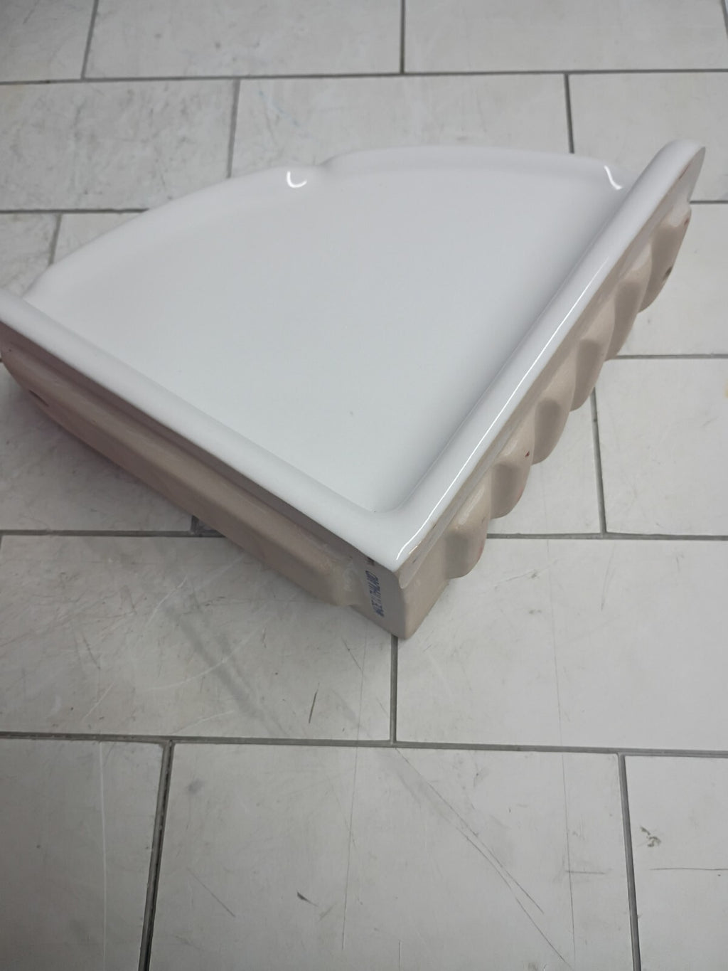 2PK Lenape Porcelain White Bathroom Corner Shelf Shower Storage Organizer. OB
