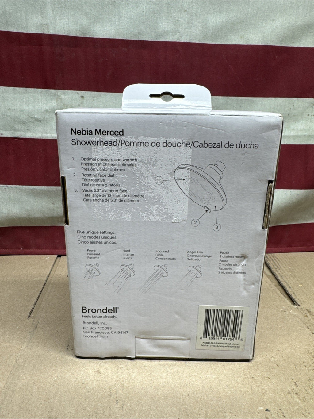 Brondell Nebia Merced 5-Spray 1.5 GPM Showerhead Brushed Nickel