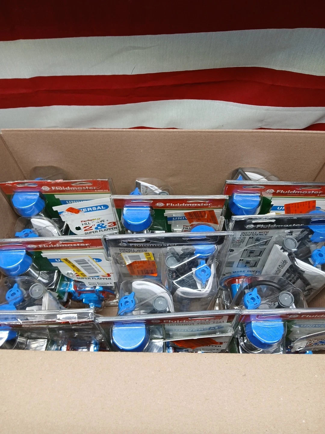 9pck Fluidmaster Fill Valve + 2” & 3” Super Flapper Kit K-400H-043 OPEN BOX