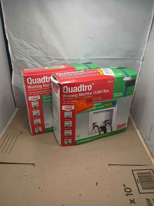 Lot Of 2 Oatey Quadtro Washing Machine Outlet Box 1/4" Turn x 2" Hub 38528 OB