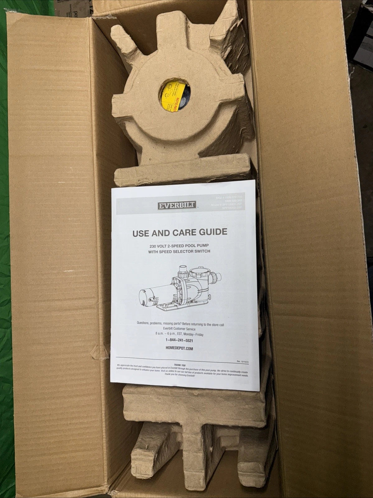 Everbilt 1 HP Pool Pump InGround 2 Speed 230V (Model SPP10002-2SP) NEW OB