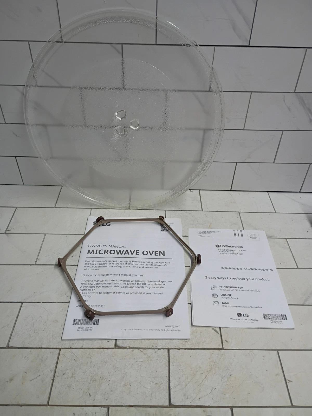 OEM LG Microwave Glass Plate Turntable for LMC0975SW, LMC0975SB, LMC0975ASZ OB