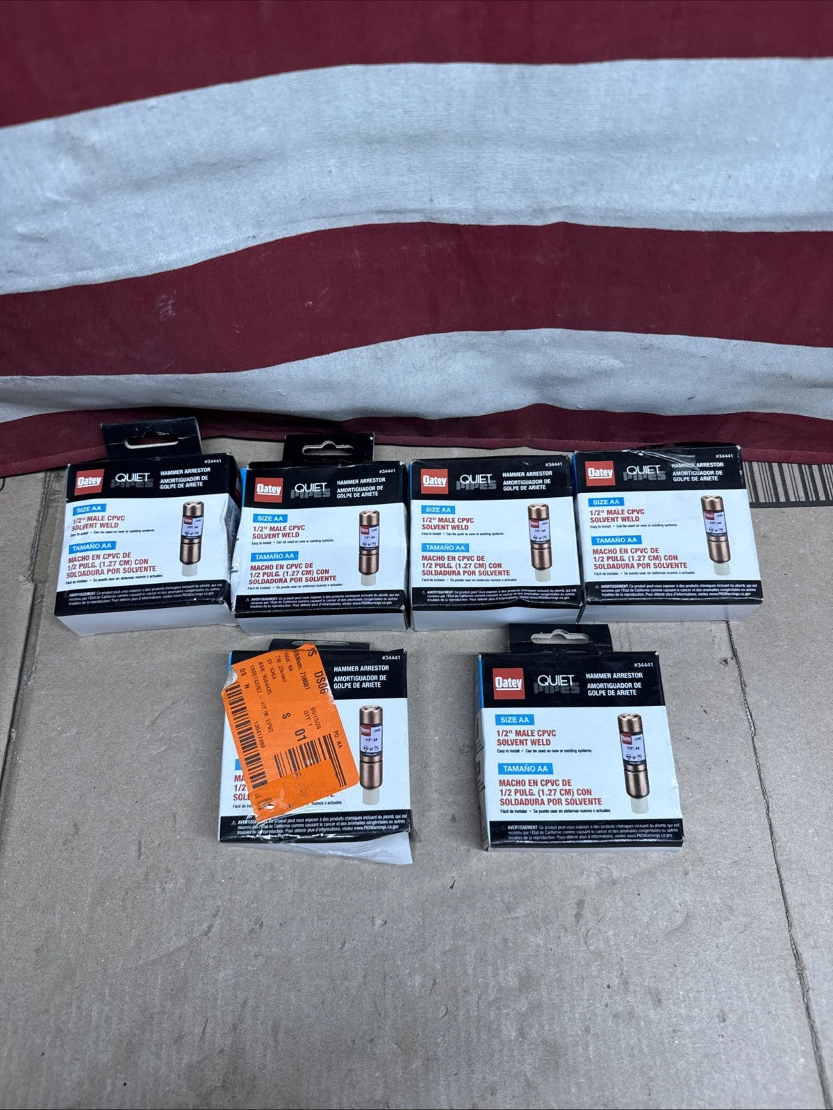 6pk Oatey Quiet Pipes Male Straight AA Hammer Arrestor CPVC 1/2" 34441 OB