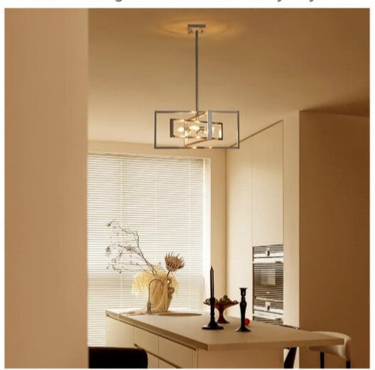 5-Light Modern Brushed Nickel Chandelier 22" Semi Flush Mount Ceiling Light...