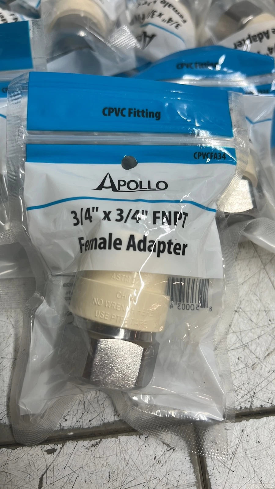 Lot Of 25 Apollo 3/4" Male NPT x 3/4" CPVC Adapter, Stainless Steel, 3/4" CPVC