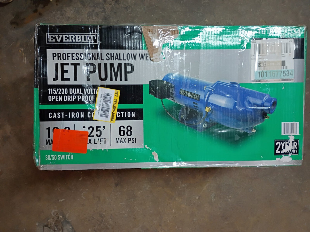 Everbilt HDSWJ7 3/4 HP Cast Iron Shallow Well Jet Pump *For Parts *