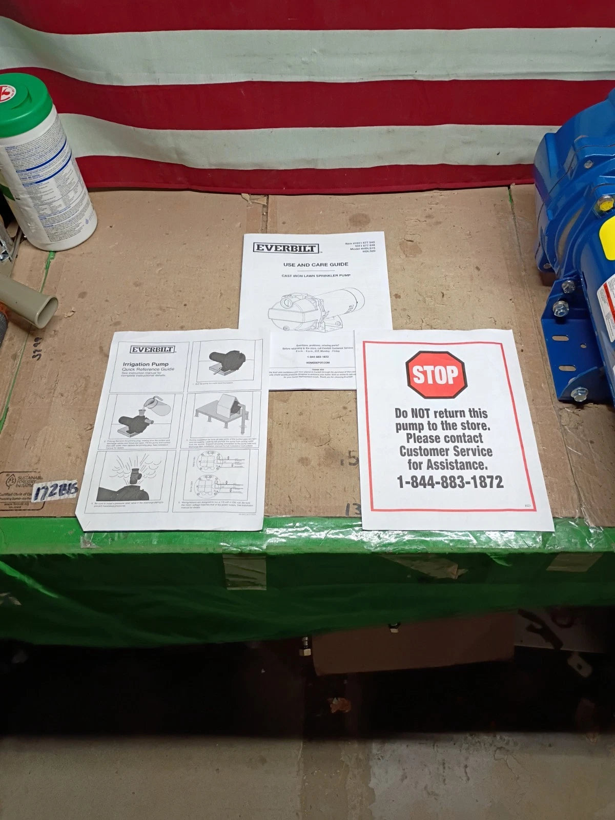 Everbilt HDLS15 1-1/2 HP Cast Iron Lawn Irrigation Pump, 61 GPM 51 PSI Open Box,
