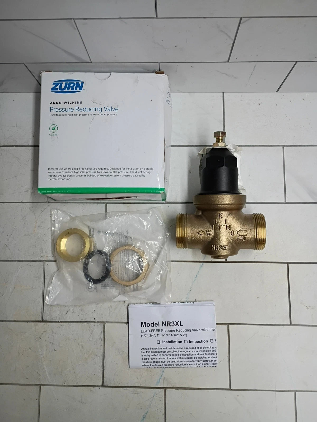 Zurn Wilkins NR3XL 1" Pressure Reducing Valve PRV Single Union, Open Box